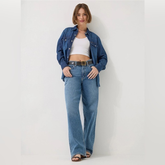 Lee Mid‎ Rise Rider Loose Straight - Medium Wash - Picture 1 of 10